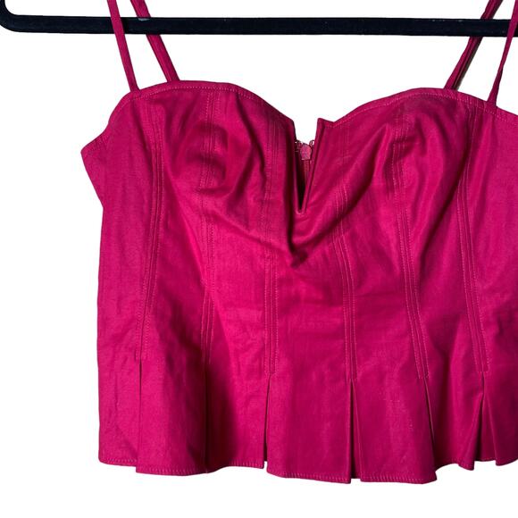 Reformation Pink Shia Tank Crop Top sz 2 - Picture 3 of 6